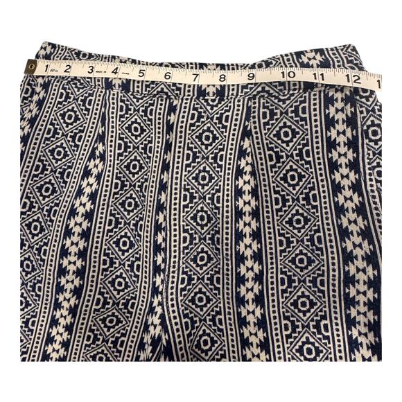 WAI-boho unisex S Blue‎ Tribal Pattern Shorts Elastic Waist Casual with pockets - Picture 5 of 9
